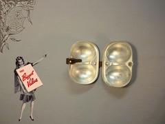 Vintage Egg Carrier Holder Aluminum Metal Storage Box Camping France Lightweight