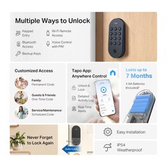 TP-Link – Tapo DL100 Smart Wi-Fi Deadbolt Door Lock Keyless Tactile Buttons…
