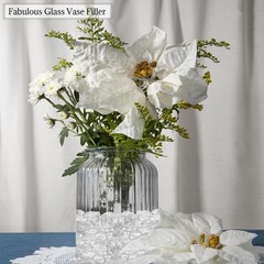 MBKHFLL 0.5lb Clear Glass Beads for Vases, Pebbles, 0.5LB,