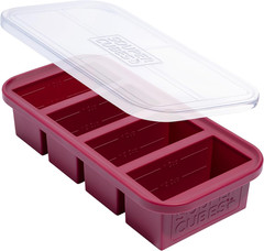1 Cup Silicone Freezer Molds with Lids – Soup Cubes with Steel Reinforced Rim –