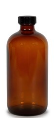 12 Amber 16 oz Glass Bottles with Lids