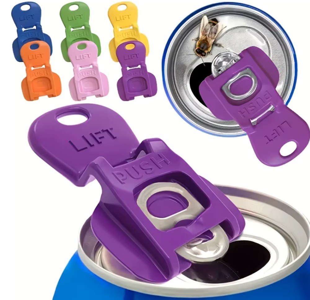 6-Pack Can Lids & Tab Openers – Colorful Drink Covers for Soda, Beer & Camping
