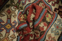 Pre-1900 3×8 Antique Oriental Runner Wool Runner Rug in Multicolor