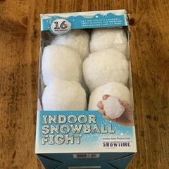 Snowtime Anytime Indoor Snowball Fight Set of 16 Soft Winter White Snowballs