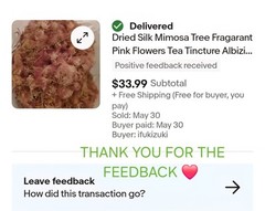 Dried Silk Mimosa Tree Fragarant Pink Flowers Tea Tincture Albizia Julibrissin