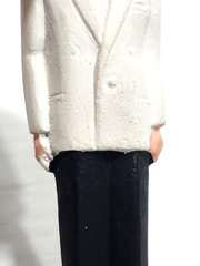 Vintage Chalkware Bride and Groom Wedding Cake Topper Figures