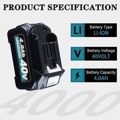 2Pack 40 Volt 4Ah Lithium Battery For Makita BL4025 BL4040 BL4050 XGT Battery US