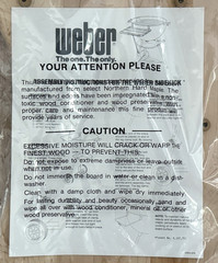 Vtg Weber Sidekick 1800 Maple Cutting Carving Board For 18.5″ or 22.5″ Kettle