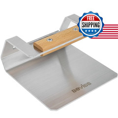 BEVISS 6.3″ Smash Burger Press, 18/8 Stainless Steel Hamburger Press, 2.3 lbs He
