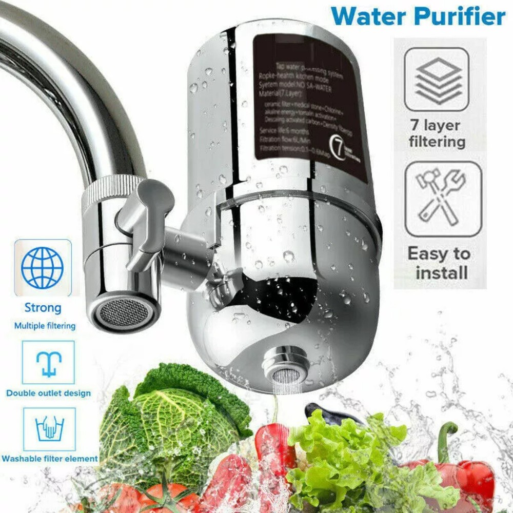Faucet Water Filter For Kitchen Sink Or Bathroom Mount Filtration Tap Purifier