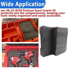 2 PCS Econo Foam Inserts for Milwaukee Packout Tool Box Organizer 48-22-8430