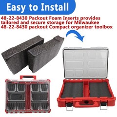 2 PCS Econo Foam Inserts for Milwaukee Packout Tool Box Organizer 48-22-8430
