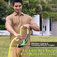 25/50/75/100/150FT Premium 5/8 in ZillaGreen Rubber Garden Hose With Spray Gun
