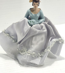 Vintage Chalkware Bride and Groom Wedding Cake Topper Figures