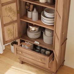 72″ Height Kitchen Pantry Storage Cabinet with Drawer & Adjustable Shelves
