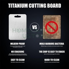 Titanium Cutting Board 100% Pure Non-Stick Double-Sided 11×15.5″ in for Kitchen
