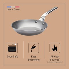 MINERAL B Pro Carbon Steel Fry Pan – 8” Diameter, 5.5” Cooking Surface – Idea…