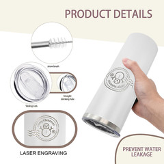 16 Pack 20oz Stainless Steel Tumblers with Lid & Straw – DIY Gift Ready