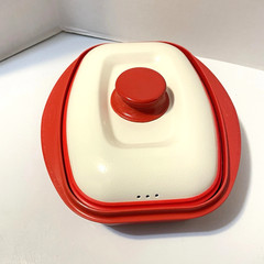 Range Mate Rectangular Nonstick Microwave Grill Pan Red With Recipe Booklet