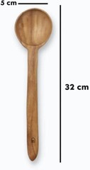 3 PC Indian Neem Wood Ladle, Spatula, Fork, Naturally Non Stick, 12″, Handcarved