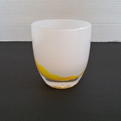 Nwt Glassybaby Buttercup 1830 Votive Holder White & Yellow No Box