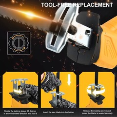 24V Cordless Reciprocating Saw Brushless with 2 Battery & Charger & 8 Saw Blade
