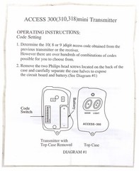9 Digit Code Mini Remote Control Garage Door/Gate Transmitter w/ Mini Flashlight