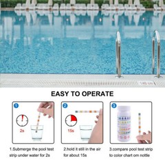 50pcs 3/6IN1 Chlorine Dip Test Strips Hot Tub SPA Swimming Pool PH Tester Paper