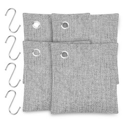 4 Packs Activated Charcoal Odor Absorber Nature Fresh Bamboo Air Purifying Bag