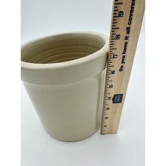 Marshall Pottery Crock Shaker & Thangs Stoneware Kitchen Decor Beige 6.5 in