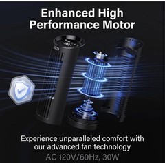 13” Tower Fan for Bedroom, Quiet Cooling Desk Fan with Remote, 80° Oscillating