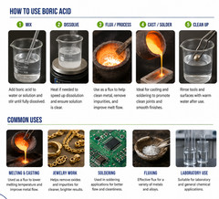 Boric Acid 1 lb 99% Pure Powder Flux Gold Silver E-Waste Metal Refining Melting