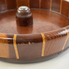 Vintage California Redwood Nut Cracker Bowl Standard Specialty Company MCM 1940s