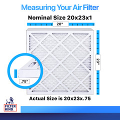 Filter King 20x23x1 Air Filter 4-PACK MERV 8 Actual Size 20 x 23 x .75″