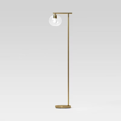 Brass Floor Lamp with Glass Shade – Threshold