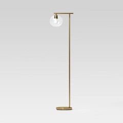 Brass Floor Lamp with Glass Shade – Threshold