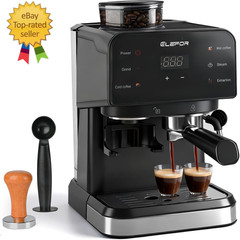 Espresso Machine 20 Bar, Coffee Maker with Grinder Black
