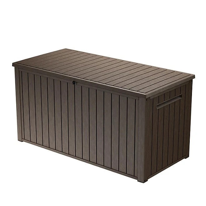 Keter 170 Gal. Resin Deck Box Large Indoor/Outdoor Storage – Brown