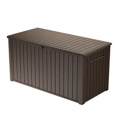 Keter 170 Gal. Resin Deck Box Large Indoor/Outdoor Storage – Brown