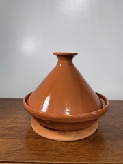 Tunisian Clay Tagine with Base Plate Authentic North African Cooking Pot Tajine