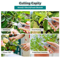 Berry&Bird Pruning Shears Gardening Straight Blades Hand Pruners Garden Pruner