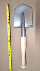 100% Titanium Lightweight Large Shovel Durable Sharp Edges Solid Wood 10″ Handle