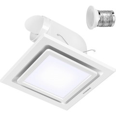 165 CFM Bathroom Exhaust Fan with 6500K LED Light & 4″ Duct Hose 2.5 Sones Fan