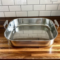 All Clad Stainless Steel Roasting Pan 16″ x 13″ Large Deep Dual Handle No Rack