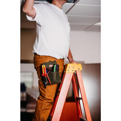 6.5 In. 1-Pocket Fastener Tool Belt Pouch with Flap Fit