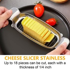Butter Slicer Cutter Stainless Steel Multipurpose 7.68 x 2.64in, Silver