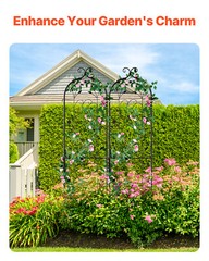 2 Packs Metal Garden Trellis 60″ x 15″ for Climbing Plant Support Rustproof