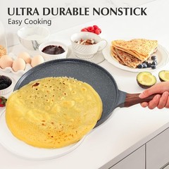 Crepe Pan Nonstick Griddle 10 Inch Swiss Granite Coating Skillet Induction