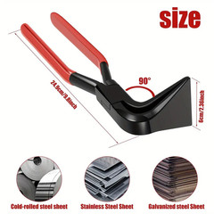 1pc Hand Seamer Sheet Metal Tools, Carbon Steel Bending Pliers 45° / 90°