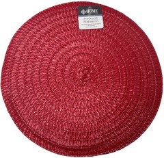 Home Collection—15.5” In Dia—Red Spiral Table Placemat—NEW—SHIPS IN 24 HOURS—